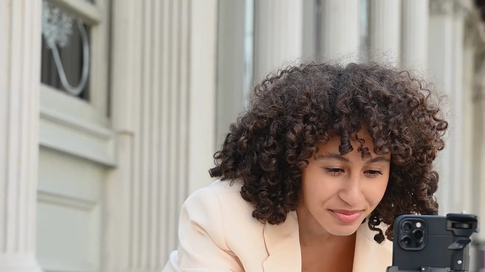 Woman about to take a picture of herself, by Blue Bird, on Pexels
